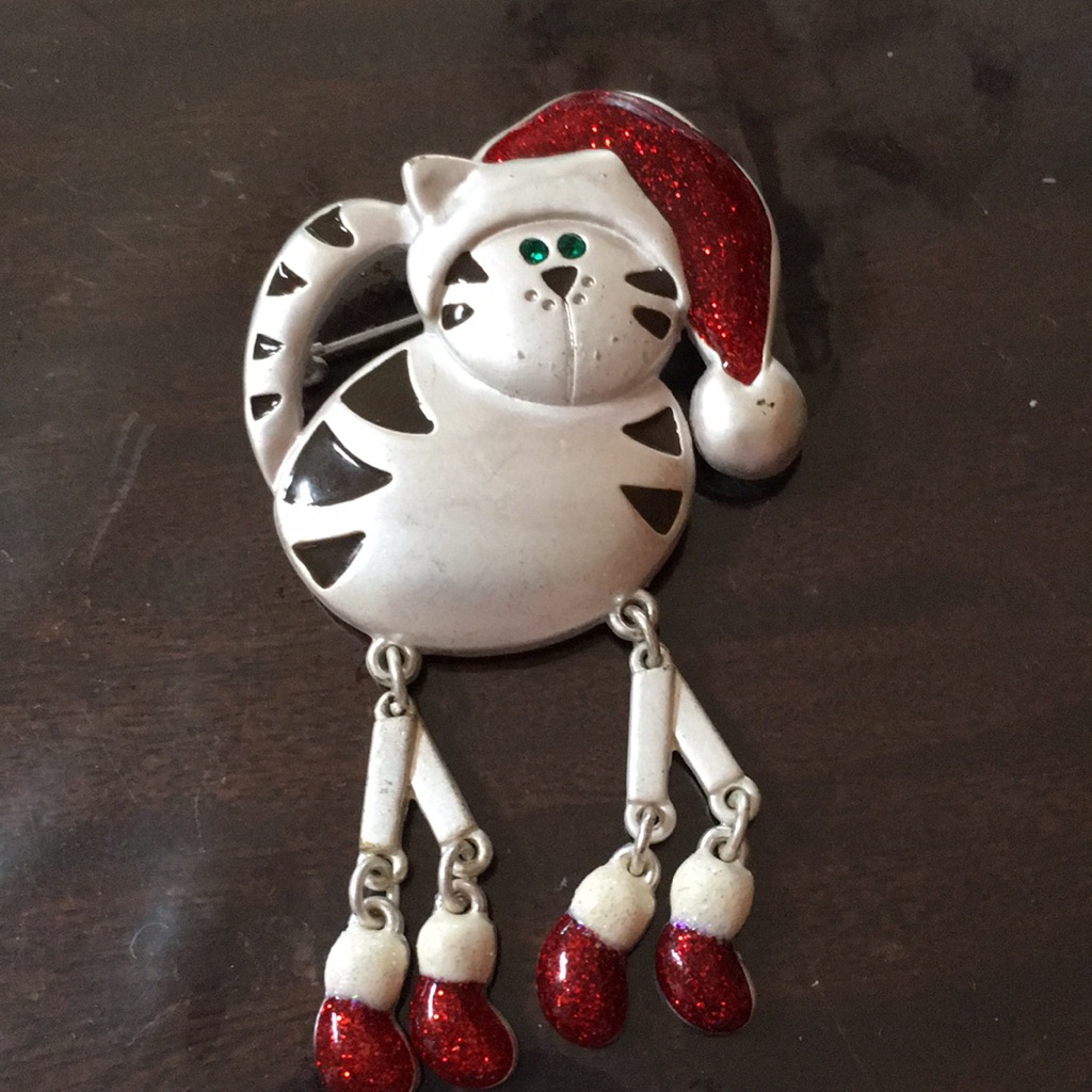 Signed Otc Christmas Cat With Moving Legs.